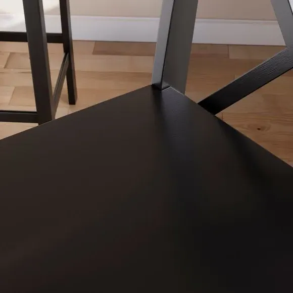 Counter Height Bar Stool - Black, Rubberwood