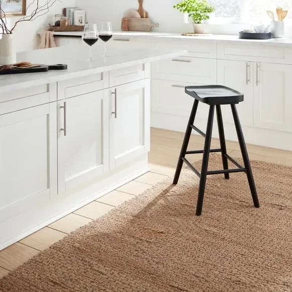 Counter Height Bar Stool - Black, Solid Oak image
