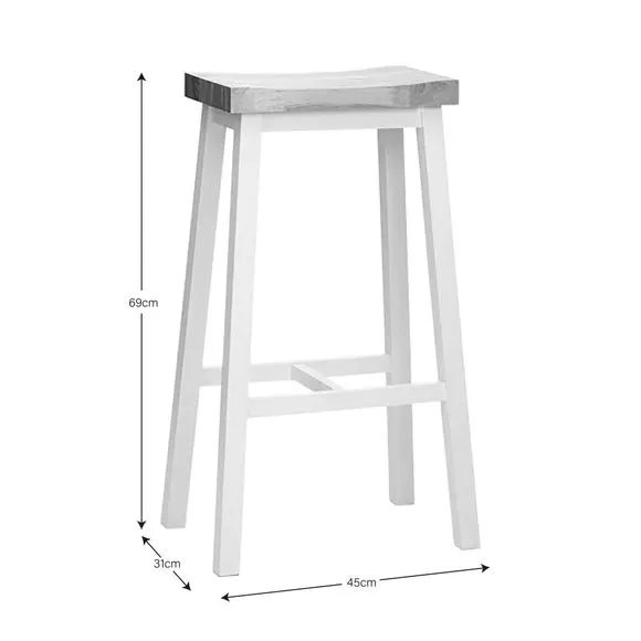 Counter Height Bar Stool - Cream, Rubberwood