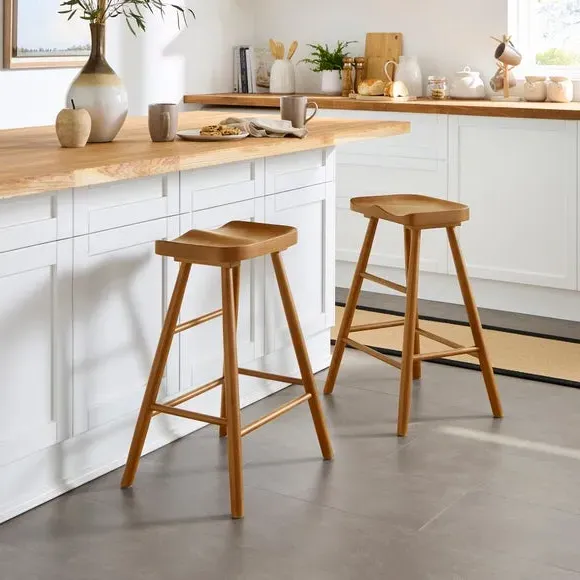 Counter Height Bar Stool - Dark Oak, Solid Oak