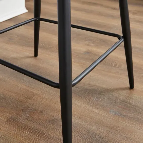Counter Height Bar Stool - Grey, Faux Leather