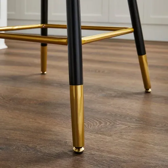 Counter Height Bar Stool - Midnight, Velvet