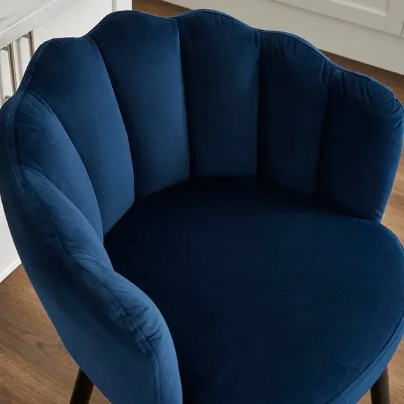 Counter Height Bar Stool - Midnight, Velvet