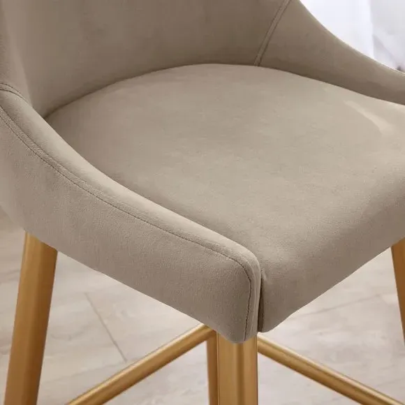 Counter Height Bar Stool - Mink, Velvet