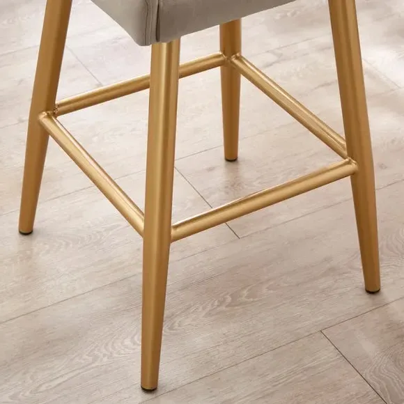 Counter Height Bar Stool - Mink, Velvet