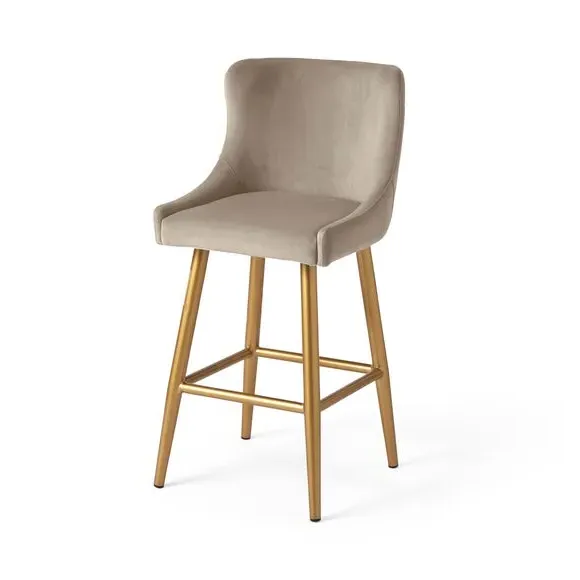 Counter Height Bar Stool - Mink, Velvet