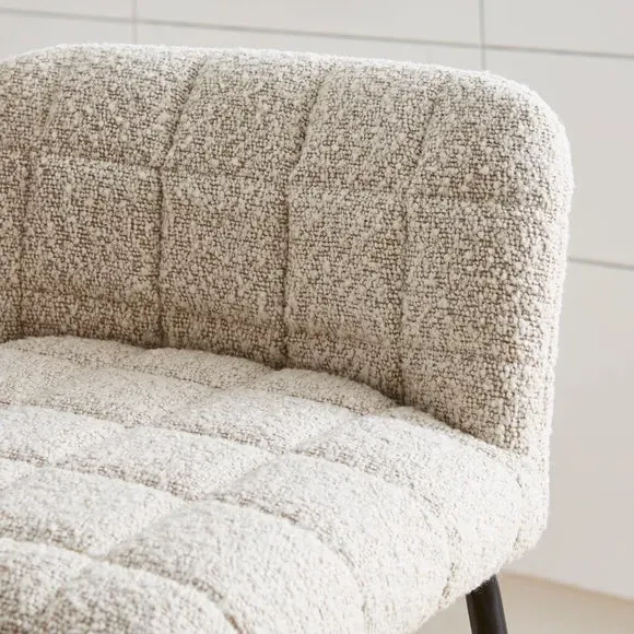Counter Height Bar Stool - Mushroom, Boucle