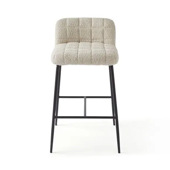 Counter Height Bar Stool - Mushroom, Boucle