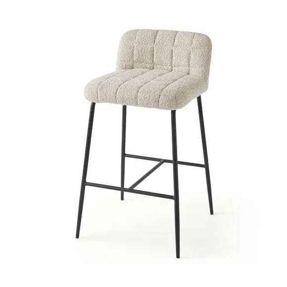 Counter Height Bar Stool - Mushroom, Boucle