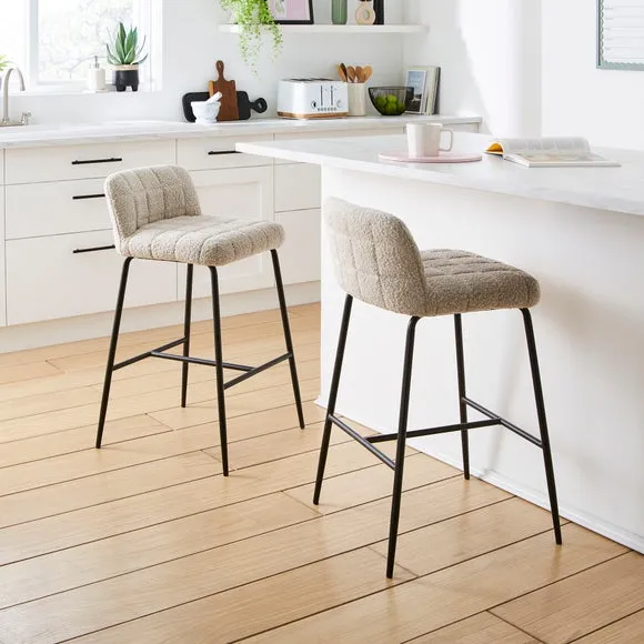 Counter Height Bar Stool - Mushroom, Boucle image