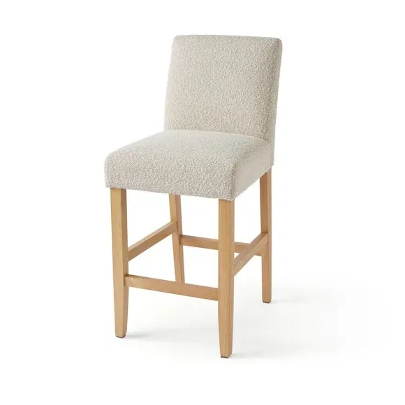 Counter Height Bar Stool - Natural, Boucle