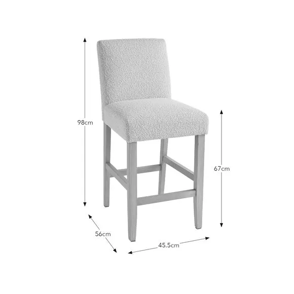 Counter Height Bar Stool - Natural, Boucle