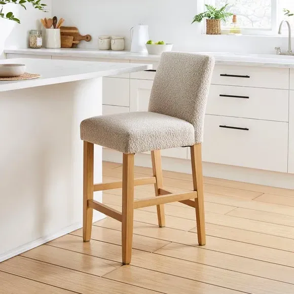 Counter Height Bar Stool - Natural, Boucle image