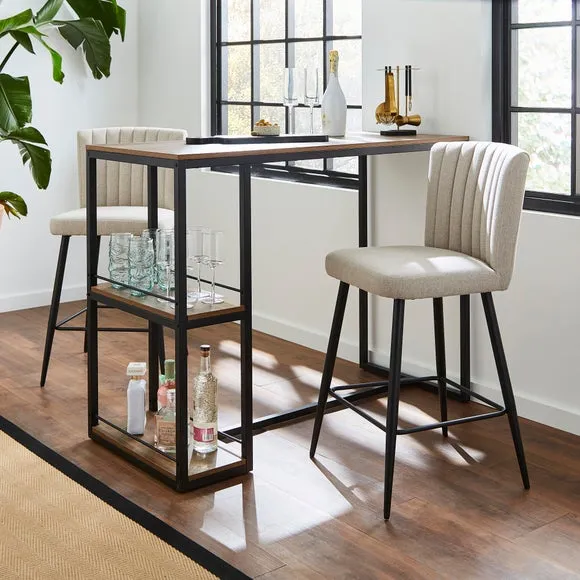 Counter Height Bar Stool - Natural, Fabric