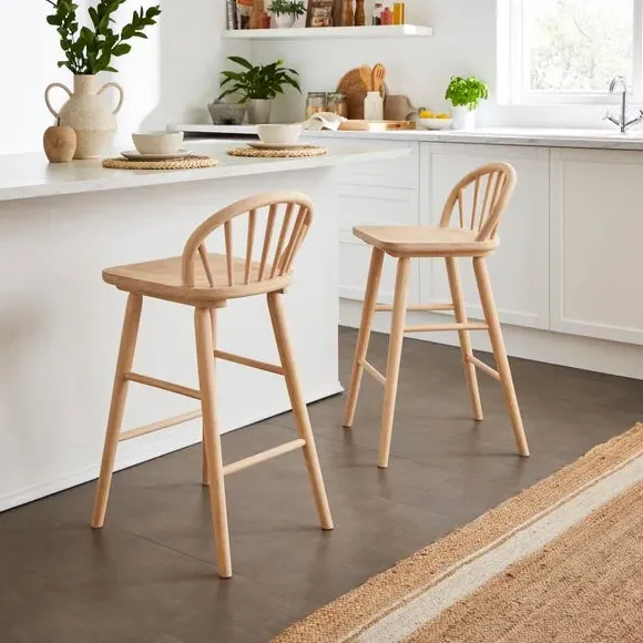 Counter Height Bar Stool - Natural, Rubberwood