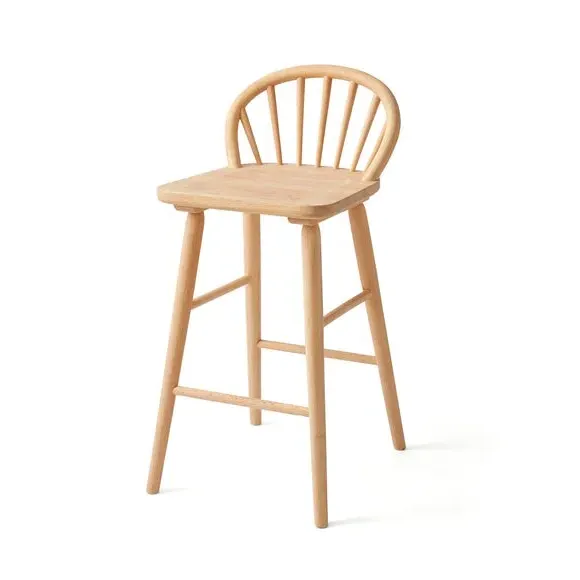 Counter Height Bar Stool - Natural, Rubberwood