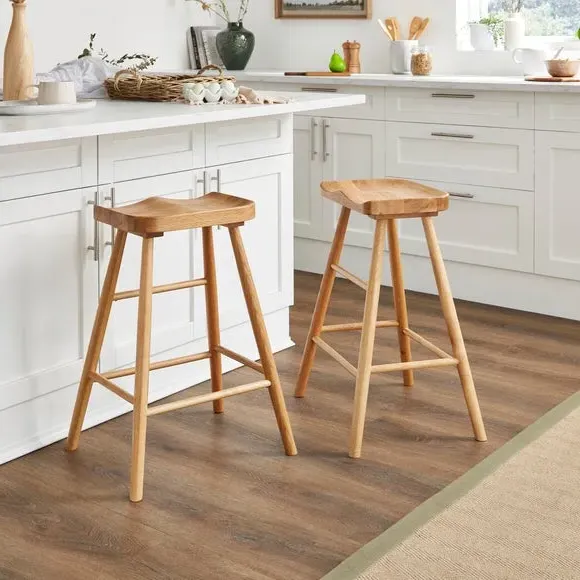 Counter Height Bar Stool - Oak, Solid Oak