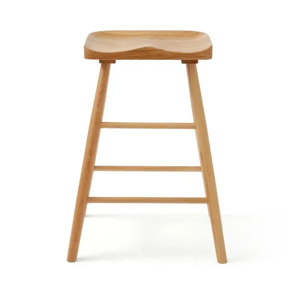 Counter Height Bar Stool - Oak, Solid Oak