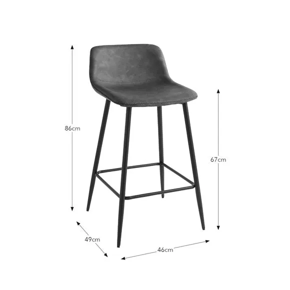 Counter Height Bar Stool - Olive, Faux Leather