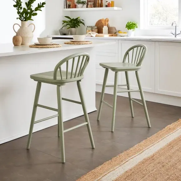Counter Height Bar Stool - Sage, Rubberwood
