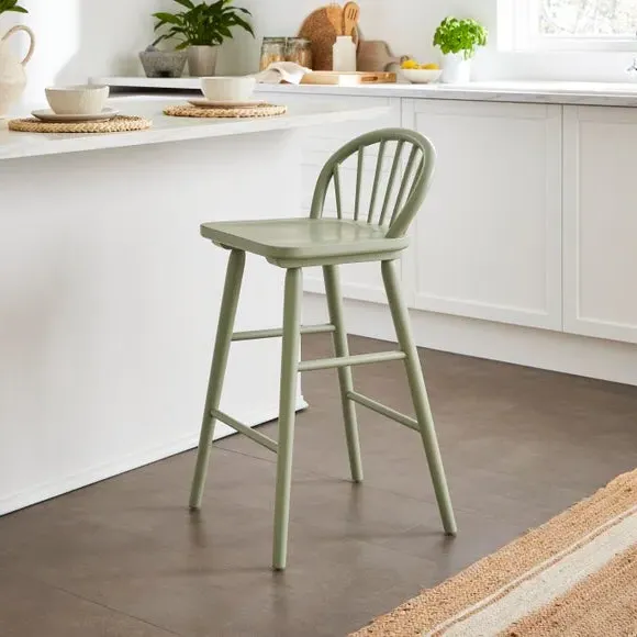 Counter Height Bar Stool - Sage, Rubberwood