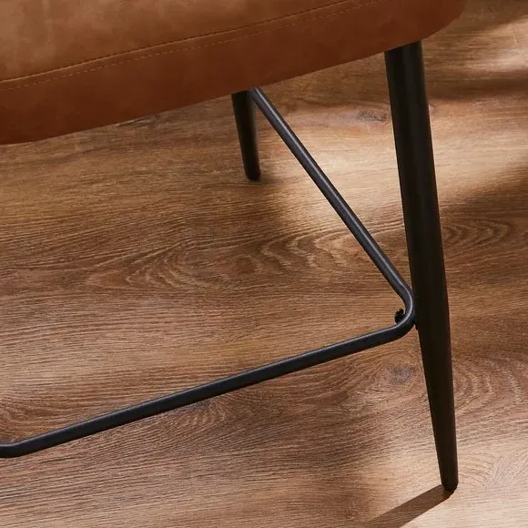 Counter Height Bar Stool - Tan, Faux Leather