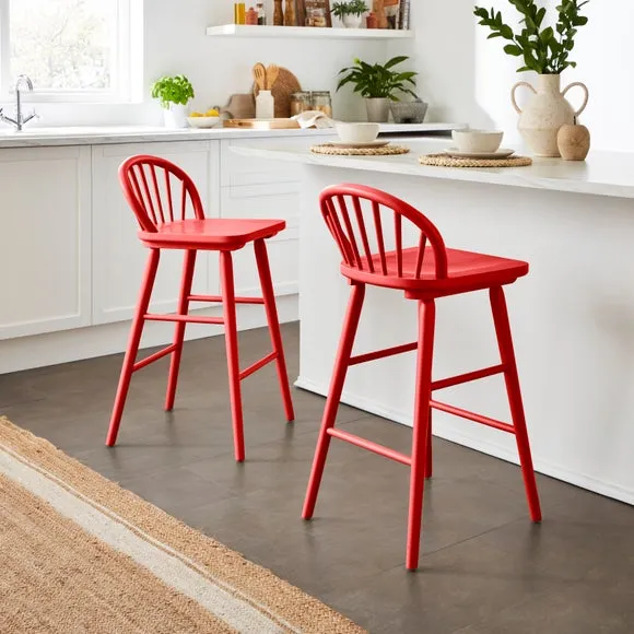 Counter Height Bar Stool - Tomato, Rubberwood