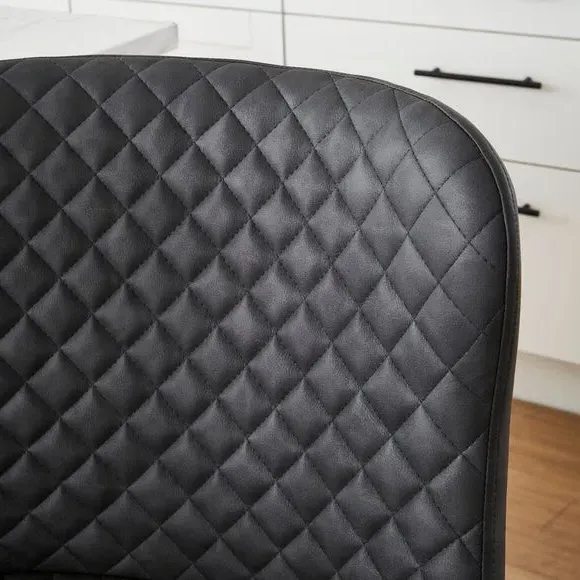 Counter Height Bar Stool with Arms - Black, PU