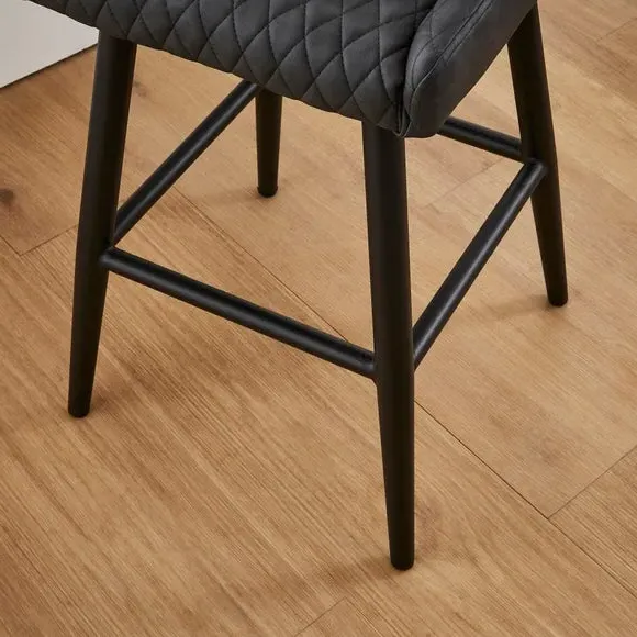 Counter Height Bar Stool with Arms - Black, PU