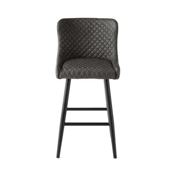 Counter Height Bar Stool with Arms - Black, PU