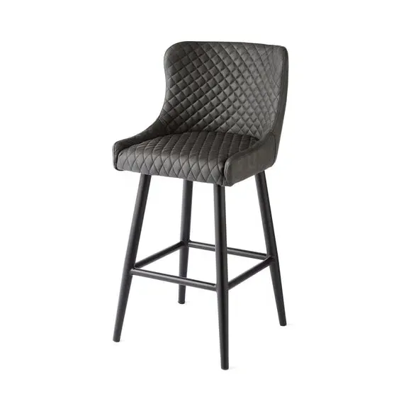 Counter Height Bar Stool with Arms - Black, PU