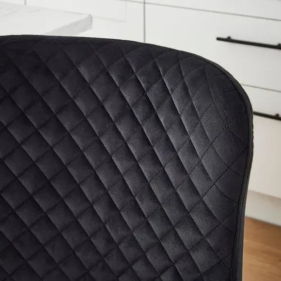 Counter Height Bar Stool with Arms - Black, Velvet