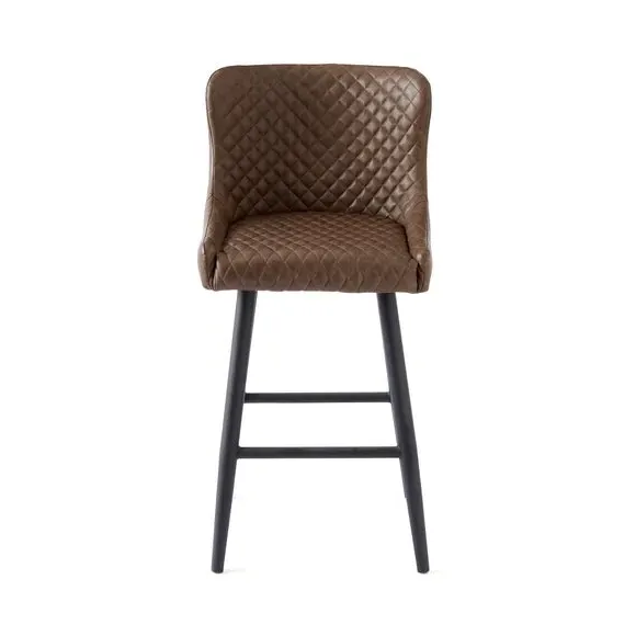 Counter Height Bar Stool with Arms - Brown, PU