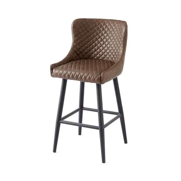 Counter Height Bar Stool with Arms - Brown, PU