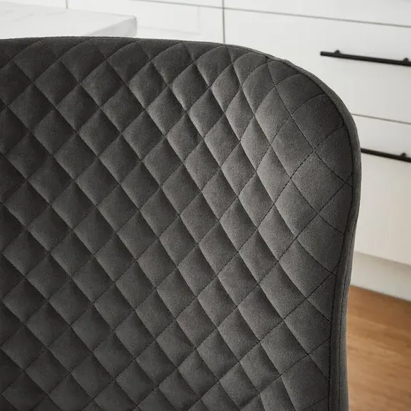 Counter Height Bar Stool with Arms - Charcoal, Velvet