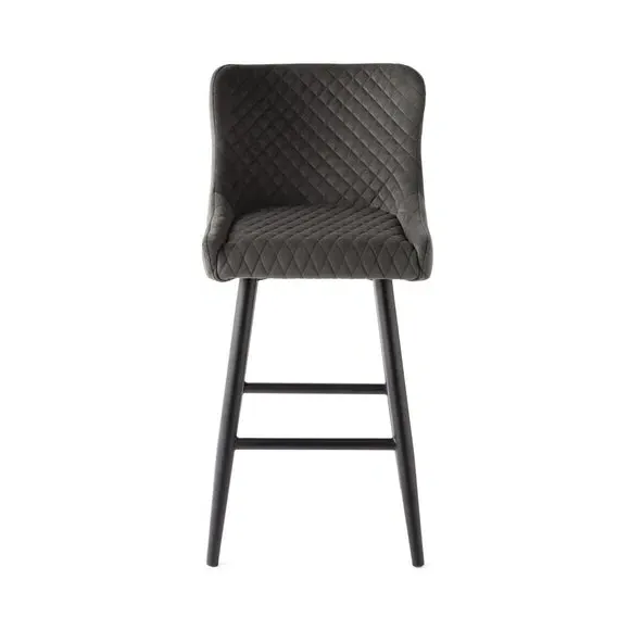 Counter Height Bar Stool with Arms - Charcoal, Velvet