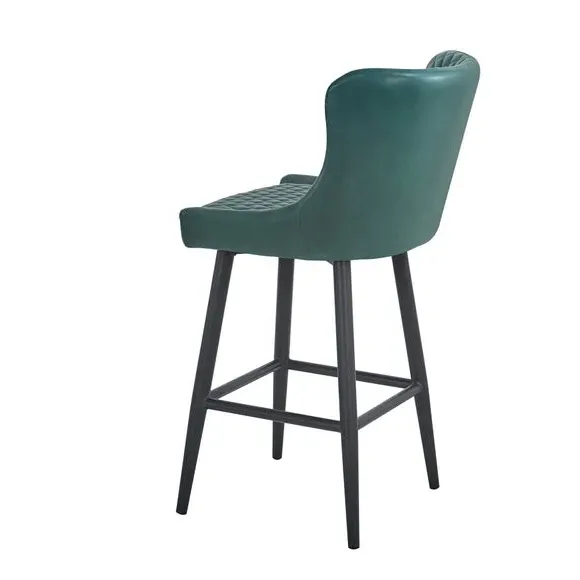 Counter Height Bar Stool with Arms - Emerald, PU