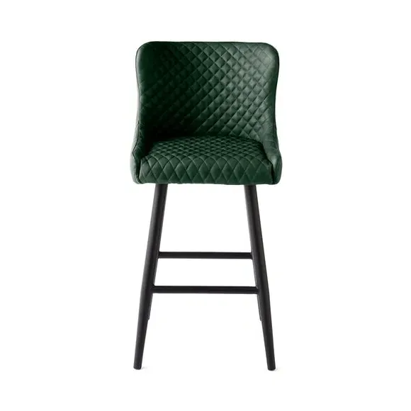 Counter Height Bar Stool with Arms - Emerald, PU