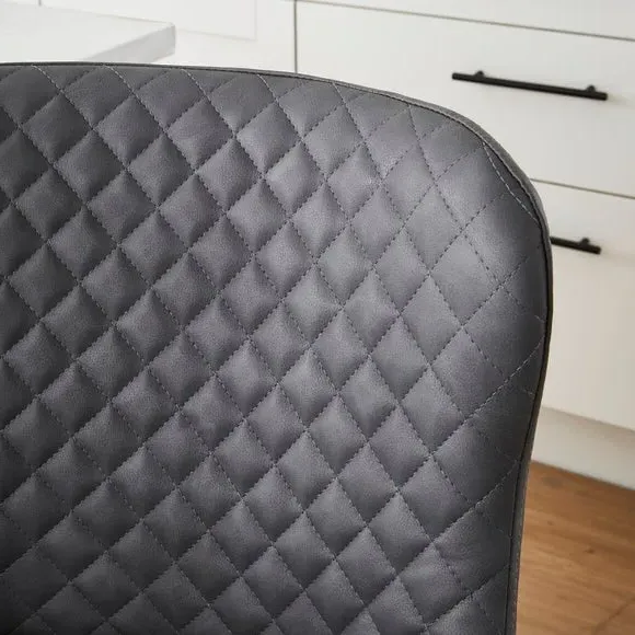 Counter Height Bar Stool with Arms - Grey, PU