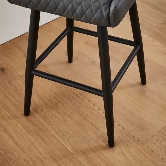 Counter Height Bar Stool with Arms - Grey, PU