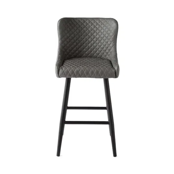 Counter Height Bar Stool with Arms - Grey, PU