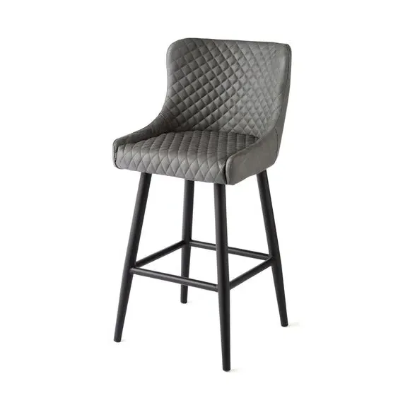Counter Height Bar Stool with Arms - Grey, PU