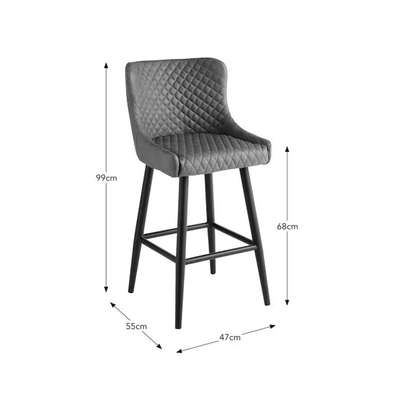 Counter Height Bar Stool with Arms - Grey, PU