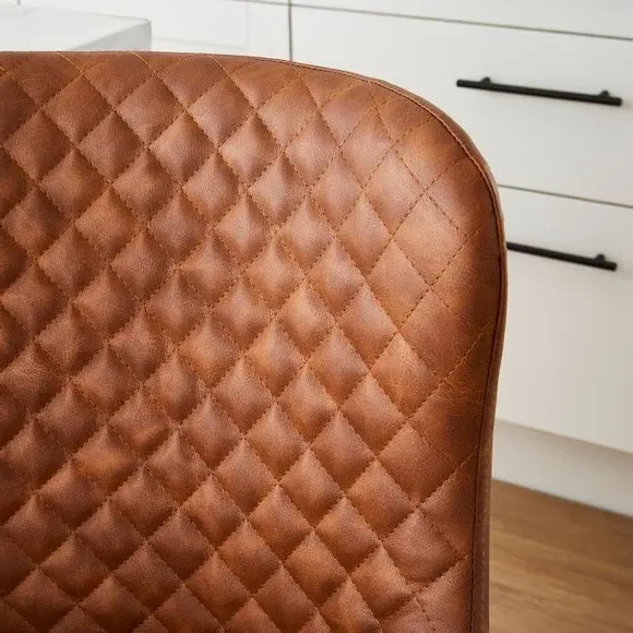 Counter Height Bar Stool with Arms - Tan, PU