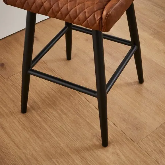 Counter Height Bar Stool with Arms - Tan, PU
