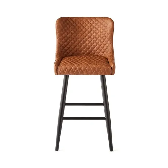 Counter Height Bar Stool with Arms - Tan, PU