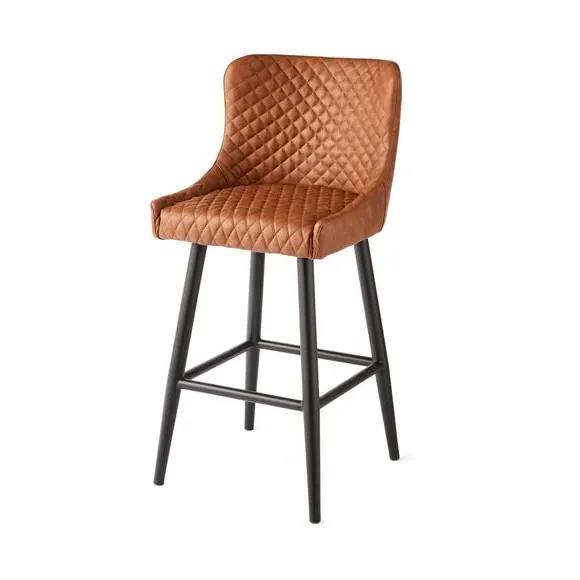 Counter Height Bar Stool with Arms - Tan, PU
