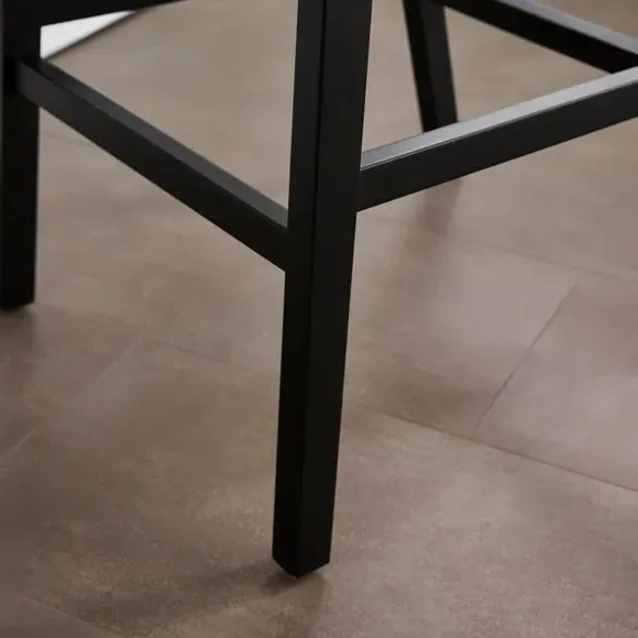 Counter Height Bar Stool with High Back - Black, Wood