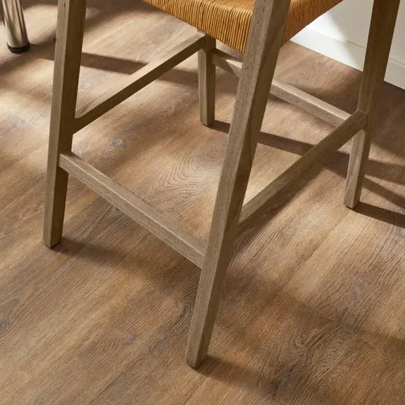 Counter Height Bar Stool with High Back - Dark, Wood