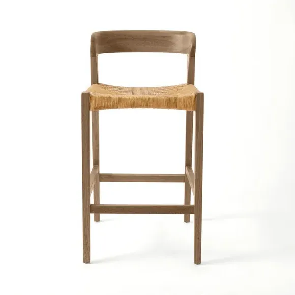 Counter Height Bar Stool with High Back - Dark, Wood